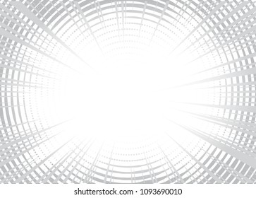 Speed Lines Halftone Background for Web Layout. White and Grey Half Tone Vector Pattern with Beams and Gradient Lines