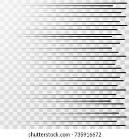 Speed lines isolated on transparent background, vector illustration.