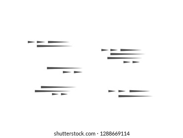 Speed lines isolated set. Motion effect for your design. Black lines on white background. Vector illustration
