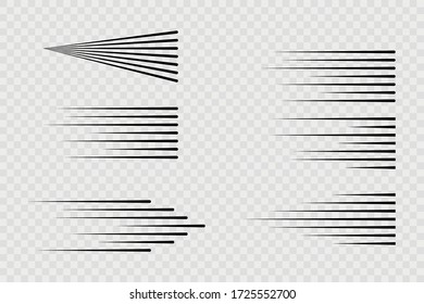 Speed Lines Isolated. Set Of Motion Signs.