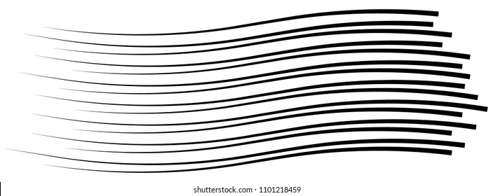 Speed lines isolated set. Sun rays or star burst Black vector elements Isolated.Set of different simple black vector speed lines.