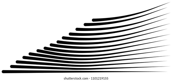 Speed lines isolated set. Sun rays or star burst Black vector elements Isolated.Set of different simple black vector speed lines.
