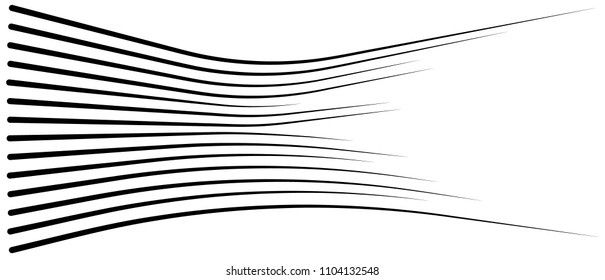 Speed lines isolated set. Sun rays or star burst Black vector elements Isolated.Set of different simple black vector speed lines.