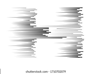 Geschwindigkeitslinien in Buchstaben h Formular . Vektorillustration Illustration.Technology Logo . Design-Element. Abstrakte Geometrische Form.