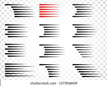 Speed Lines in linear Form . Vector Illustration .Technology  Logo . Design element . Abstract Geometric shape . 