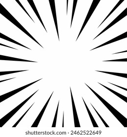 Speed lines as manga comic effect on transparent background. Cartoon anime action background.