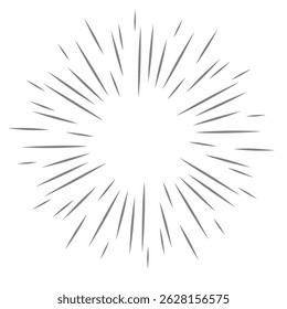 Speed Lines manga effect. Comic Motion element. Actie van burst en radiale explosie vector splash. Schets van energie en superheldenkracht.