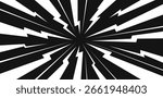 Speed lines manga frame. Abstract comic book flash explosion radial lines on black background. Anime. Vector illustration of motion background with flash and lightning.