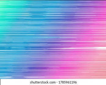 Geschwindigkeitslinien auf neonem Hintergrund. Datenfluss-Bewegungseffekt Abstrakte Vektorgrafik.