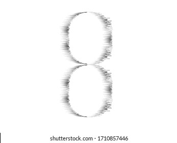 Speed Lines in number 8 Form . Vector Illustration .Technology  Logo . Design element . Abstract Geometric shape .