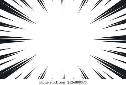  speed lines on white background. Anime comic speed lines movement effect.