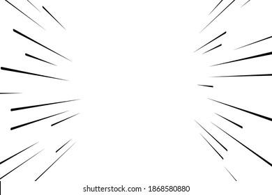 Líneas de velocidad, perspectiva. Movimiento de banda monocromo. Ilustración vectorial en un fondo blanco.