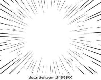 Geschwindigkeitslinien, radial, monochrom. Vektorgrafik-Vorlage mit Überlagerungsmöglichkeiten.