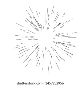 
Speed lines. Radiating from the center of thin beams, lines. Vector illustration. Icon black on white. Design element. Dynamic style. Abstract explosion, motion lines from the middle, radiating sharp