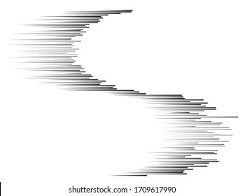 Speed Lines in s Form . Vector Illustration .Technology  Logo . Design element . Abstract Geometric shape . 