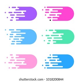 Speed lines set isolated on white. Motion effect illustration.Gradient background design.