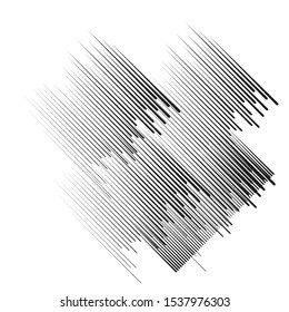 Speed Lines in triangle Form . Vector Illustration .Technology  Logo . Design element . Abstract Geometric shape . 