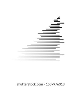 Speed Lines in triangle Form . Vector Illustration .Technology  Logo . Design element . Abstract Geometric shape . 