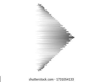 Speed Lines in triangle Form . Vector Illustration .Technology  Logo . Design element . Abstract Geometric shape . 