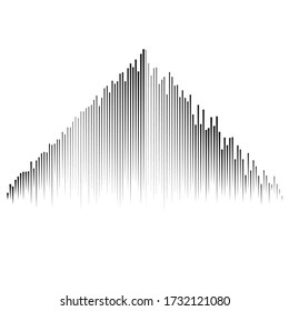 Speed Lines in triangle Form . Vector Illustration .Technology  Logo . Design element . Abstract Geometric shape . 