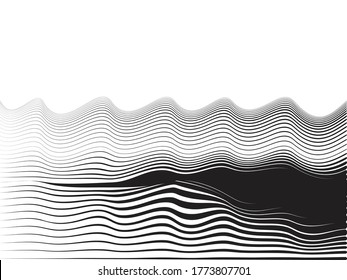 Speed Lines in wave Form . Vector Illustration .Technology  Logo . Design element . Abstract Geometric shape .