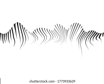 Speed Lines in wave Form . Vector Illustration .Technology  Logo . Design element . Abstract Geometric shape .