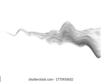 Speed Lines in wave Form . Vector Illustration .Technology  Logo . Design element . Abstract Geometric shape .