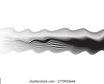 Speed Lines in wave Form . Vector Illustration .Technology  Logo . Design element . Abstract Geometric shape .