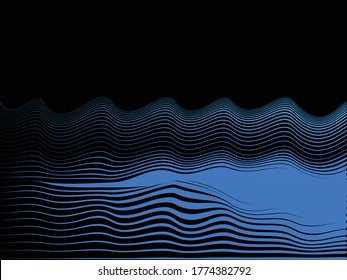 Speed Lines in wave Form . Vector Illustration .Technology  Logo . Design element . Abstract Geometric shape .