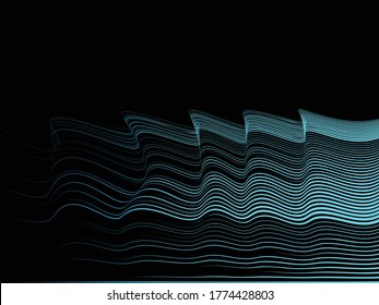 Speed Lines in wave Form . Vector Illustration .Technology  Logo . Design element . Abstract Geometric shape .