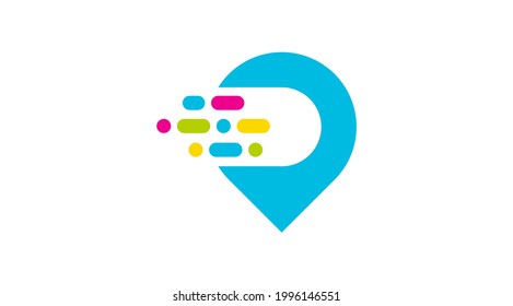 Velocidad de ubicación de un icono colorido. Icono de vector de mapa de ubicación