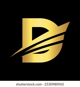 Speed Logo combine with letter D vector template