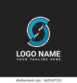 speed logo design a combination of speedometer and the letter S