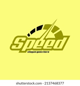 Vector de diseño de logotipo de velocidad. Plantilla de logotipo de velocímetro