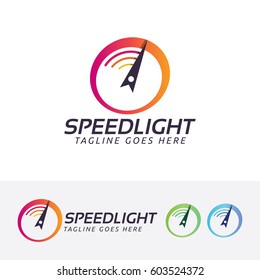 Speed logo design. Fast and Auto, Speed measuring logo concept. Vector logo template