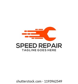 Speed Logo Design. Fast Logo Vector Template