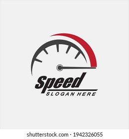 Speed Logo-Design, Silhouette-Geschwindigkeitsmesser-Symbol, Vektorsymbol, Auto-Auto-Geschwindigkeit Logo Vorlage Vektorgrafik-Design