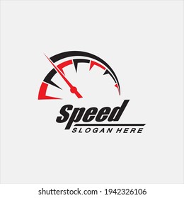 Diseño del logotipo de velocidad, símbolo del velocímetro de silueta, vector del símbolo del icono, velocidad del vehículo Automático Modelo de imagen del vector diseño del icono