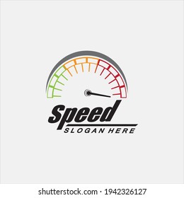 Diseño del logotipo de velocidad, símbolo del velocímetro de silueta, vector del símbolo del icono, velocidad del vehículo Automático Modelo de imagen del vector diseño del icono