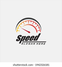Diseño del logotipo de velocidad, símbolo del velocímetro de silueta, vector del símbolo del icono, velocidad del vehículo Automático Modelo de imagen del vector diseño del icono