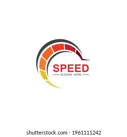 Speed Logo-Design, Silhouette-Geschwindigkeitsmesser-Symbol, Vektorsymbol, Auto-Auto-Geschwindigkeit Logo Vorlage Vektorgrafik-Design