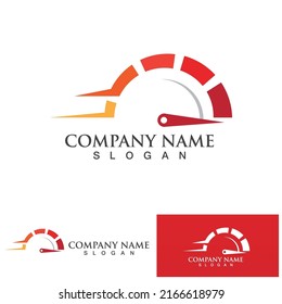 Speed Logo-Design, Silhouette-Geschwindigkeitsmesser-Symbol, Vektorsymbol, Auto-Auto-Geschwindigkeit Logo Vorlage Vektorgrafik-Design
