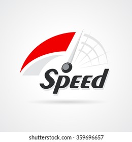 speed logo design, silhouette speedometer symbol icon vector