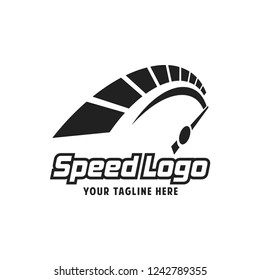 speed logo design, silhouette tachometer symbol icon vector