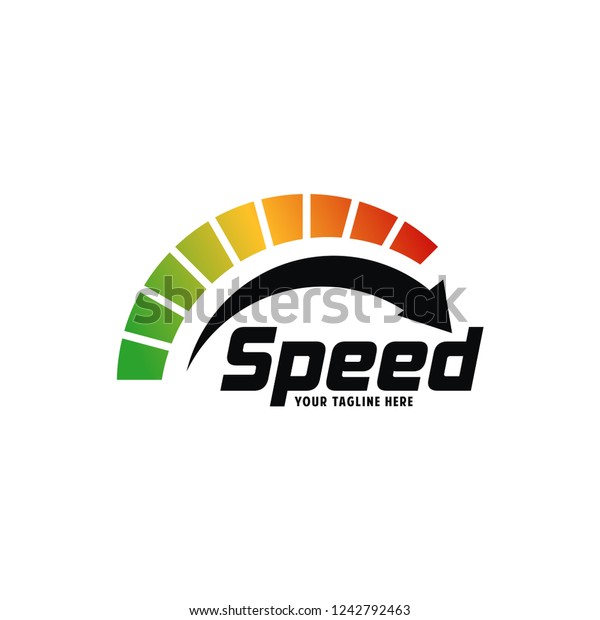 speed logo design, silhouette tachometer symbol\
icon vector