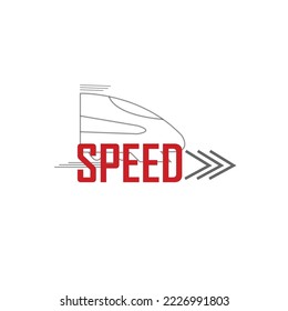 Transporte del tren de diseño del logotipo de velocidad