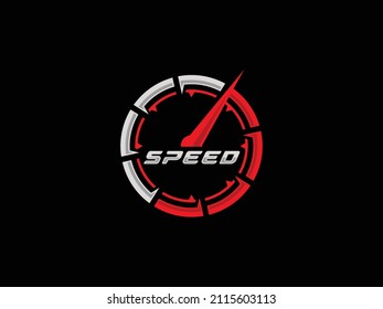 Speed logo design vector illustration. Speedometer logo vector