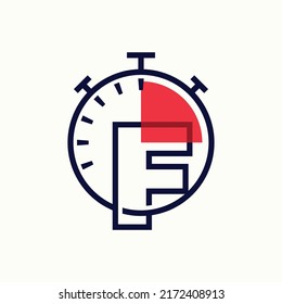 Speed logo design vector template illustration with alphabet F