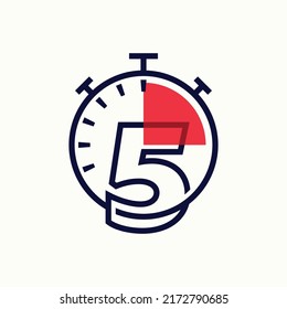 Speed logo design vector template illustration with number 5