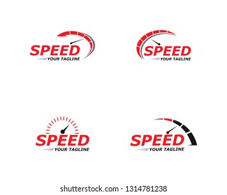 Speed logo faster template vector icon illustration design 